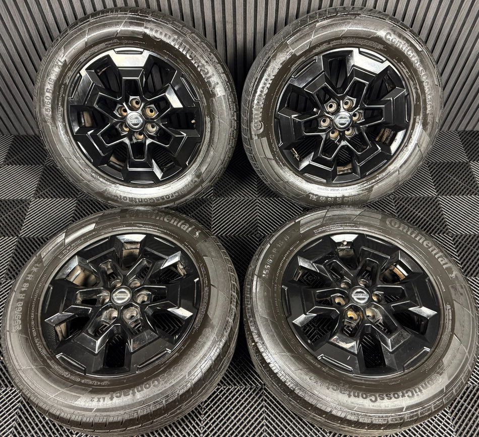 18'' GENUINE NISSAN NAVARA D40 NP300 BLACK ALLOY WHEELS TYRES ALLOYS 5JU3A