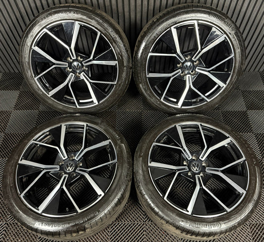 20" GENUINE VW TIGUAN R LINE LEEDS BLACK DC ALLOY WHEELS TYRES ALLOYS 571601025F