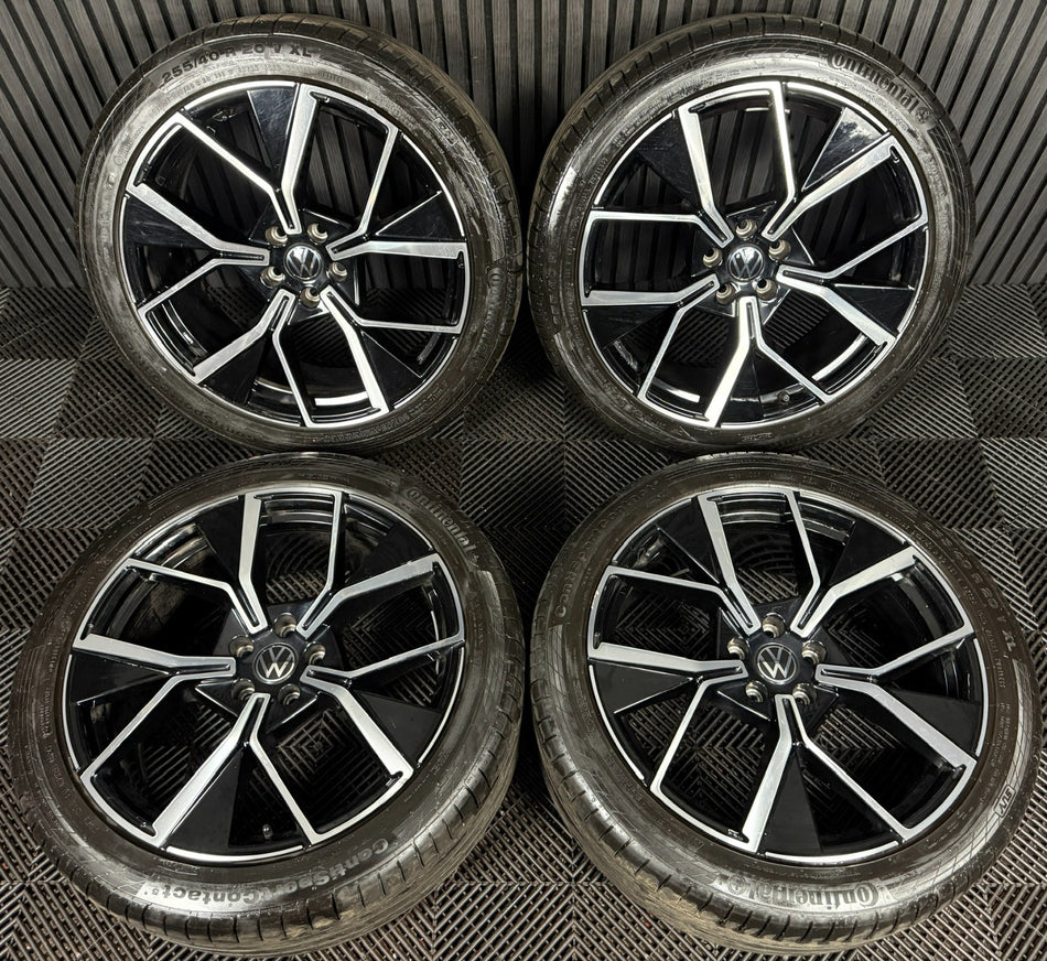 20" GENUINE VW TIGUAN R LINE LEEDS BLACK DC ALLOY WHEELS TYRES ALLOYS 571601025F