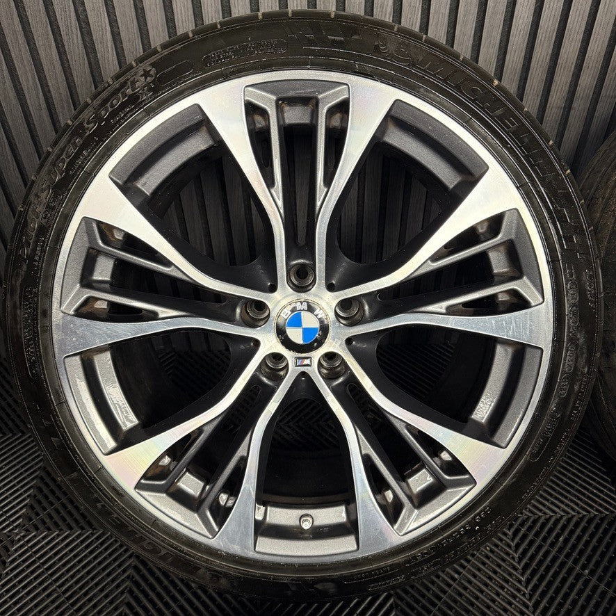 21'' GENUINE BMW X5 F15 599 X6 F16 BLACK M SPORT ALLOY WHEELS TYRES ALLOYS