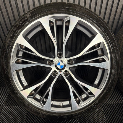 21'' GENUINE BMW X5 F15 599 X6 F16 BLACK M SPORT ALLOY WHEELS TYRES ALLOYS