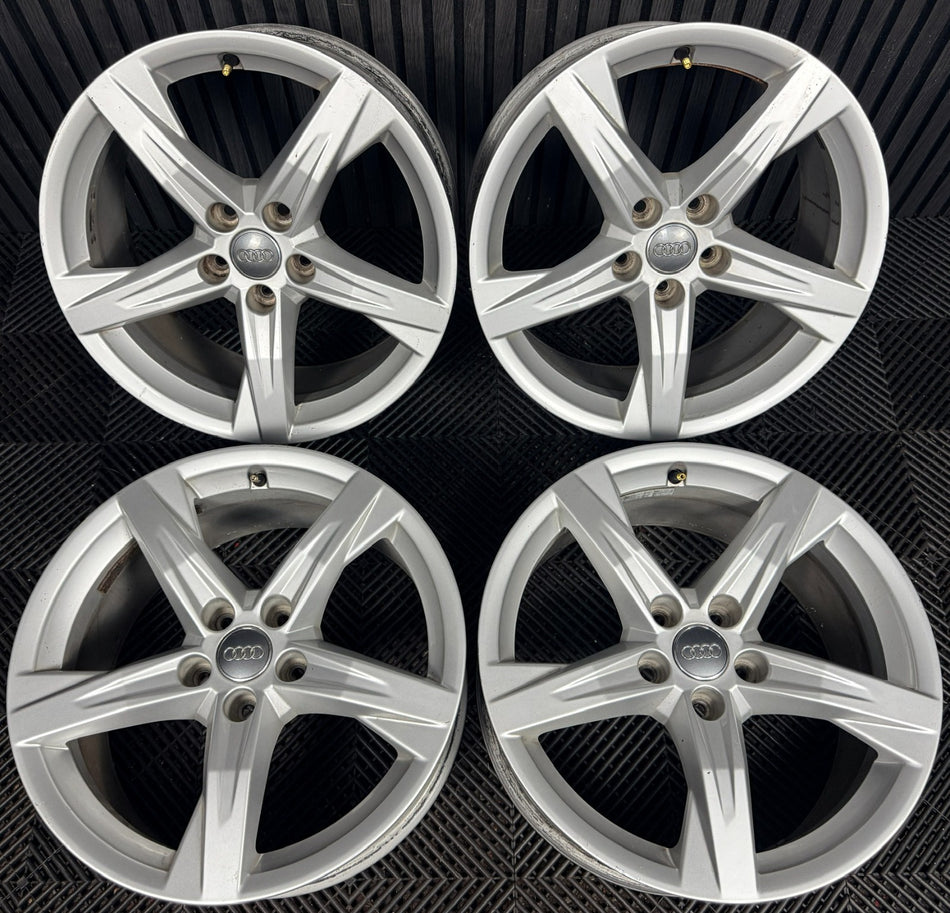 18'' Audi Q5 5 Spoke Alloy Wheels 5X112 A4 A3 Caddy 80A601025BE Genuine