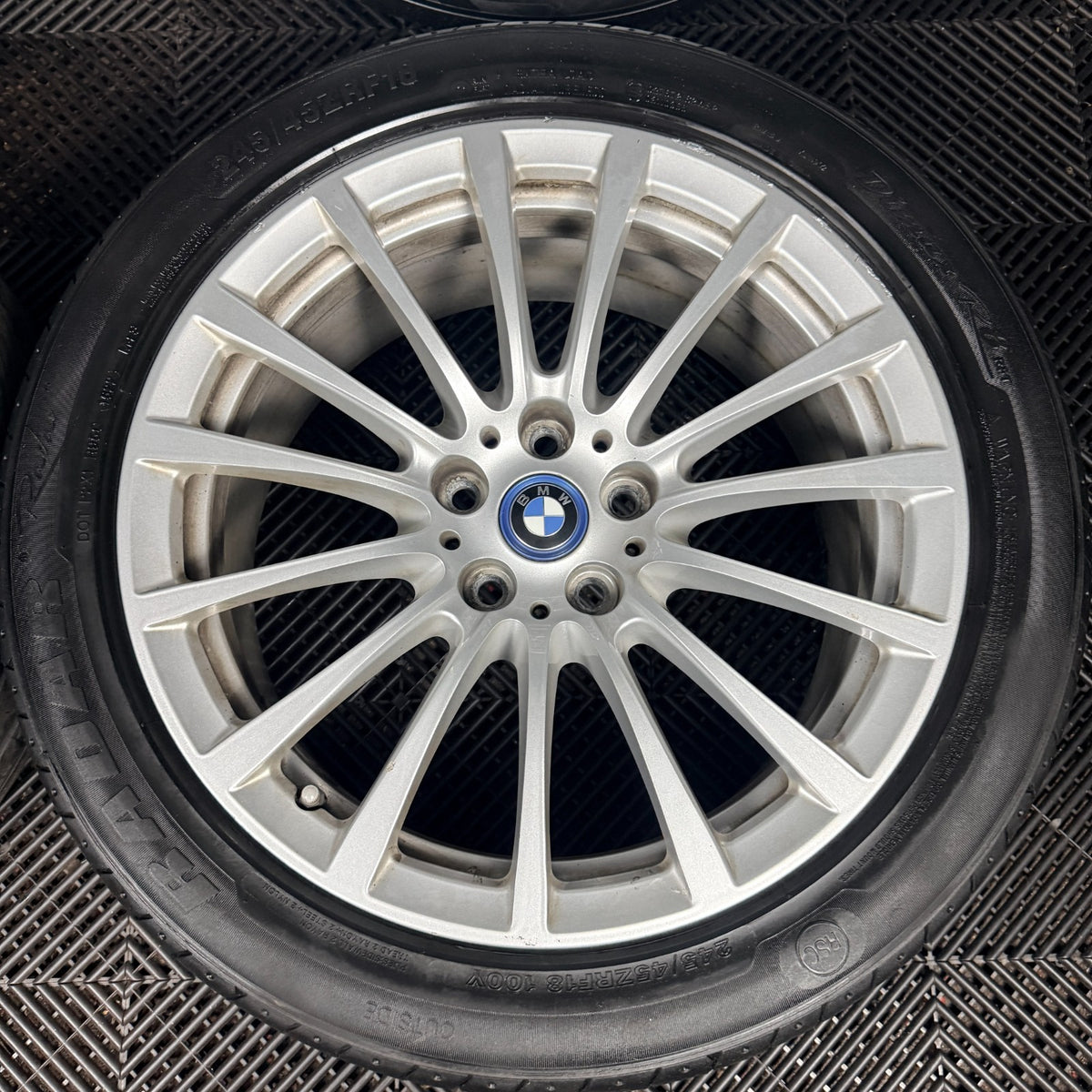 18" Bmw 5 Series 619 Silver Multispoke G30 G31 Alloy Wheel Tyres 6861224 Genuine