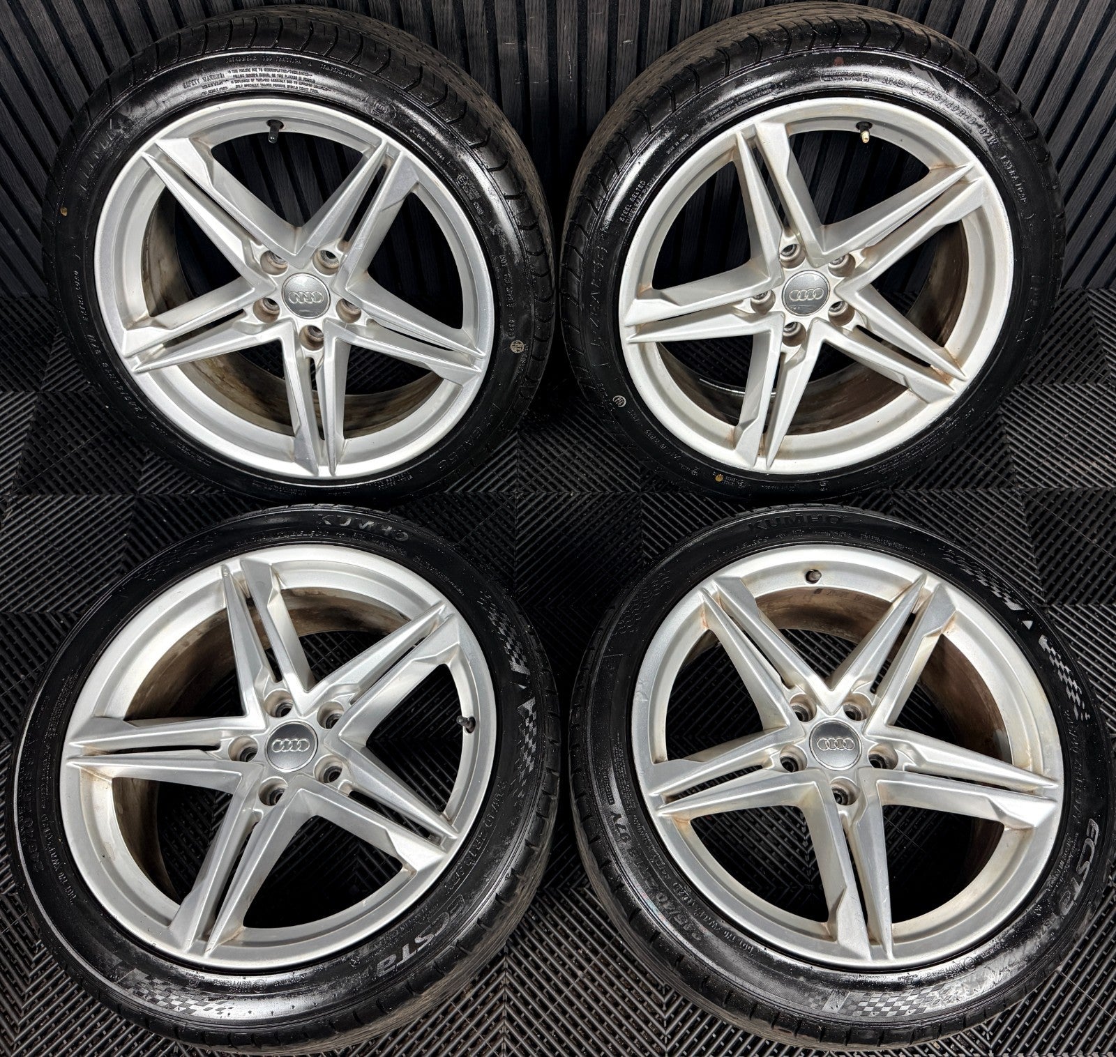 18" Audi A5 S Line Silver Star Spoke Wheels Alloys Tyres 8W0601025DE Genuine