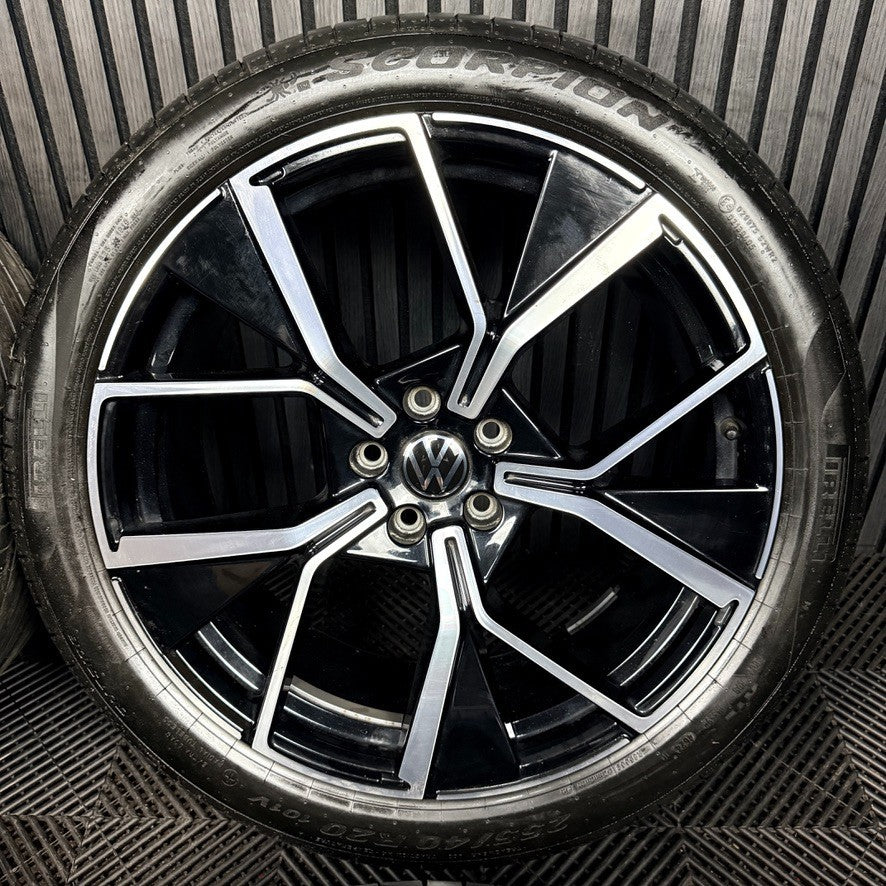 20" VW Tiguan R Line Leeds Black DC Alloy Wheels Tyres Alloys 571601025F Genuine