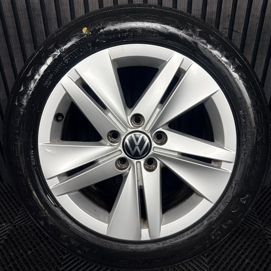 1X 16'' VW Golf MK8 Norfolk Alloy Wheel Tyre GT Single 5H0601025 Genuine