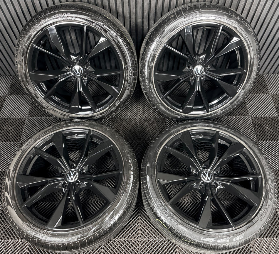 20'' VW Tiguan R Line Misano Black Alloy Wheels Tyres Alloys 5NA601025AH Genuine