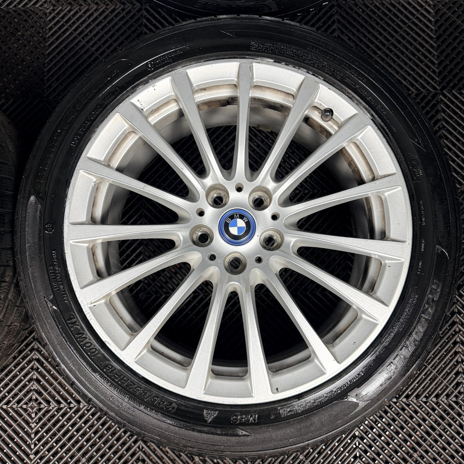 18" Bmw 5 Series 619 Silver Multispoke G30 G31 Alloy Wheel Tyres 6861224 Genuine