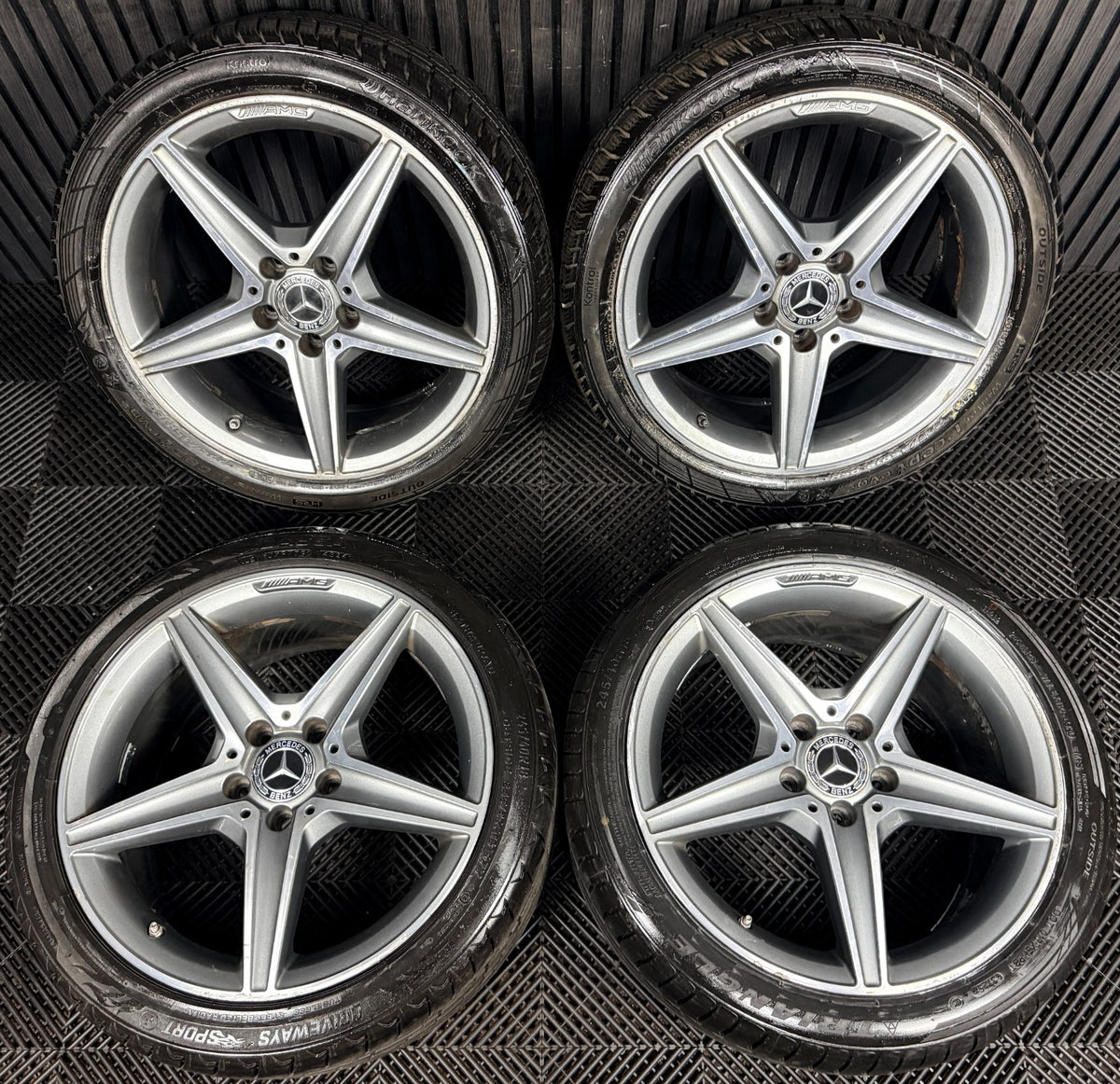 18'' Mercedes AMG C Class W205 Grey DC 5 Spoke Alloy Wheels Tyres Alloys Genuine