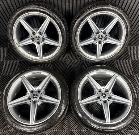 18'' Mercedes AMG C Class W205 Grey DC 5 Spoke Alloy Wheels Tyres Alloys Genuine