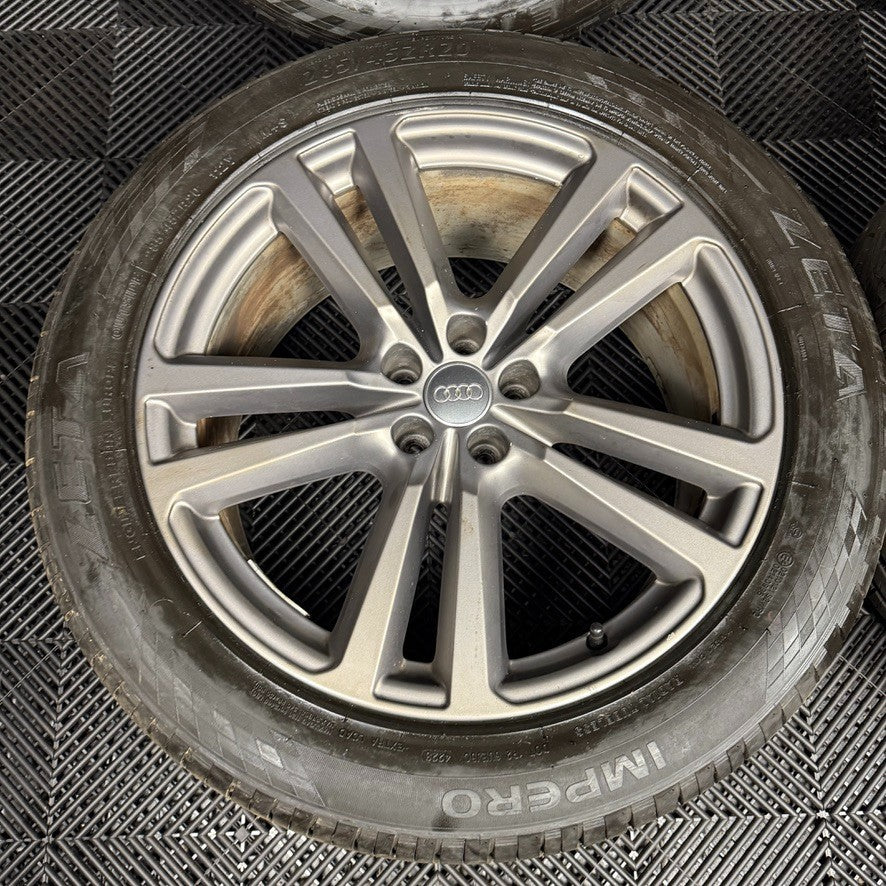 20'' GENUINE AUDI Q7 S LINE 5 DOUBLE SPOKE ALLOY WHEELS ALLOYS TYRES 4M0601025H