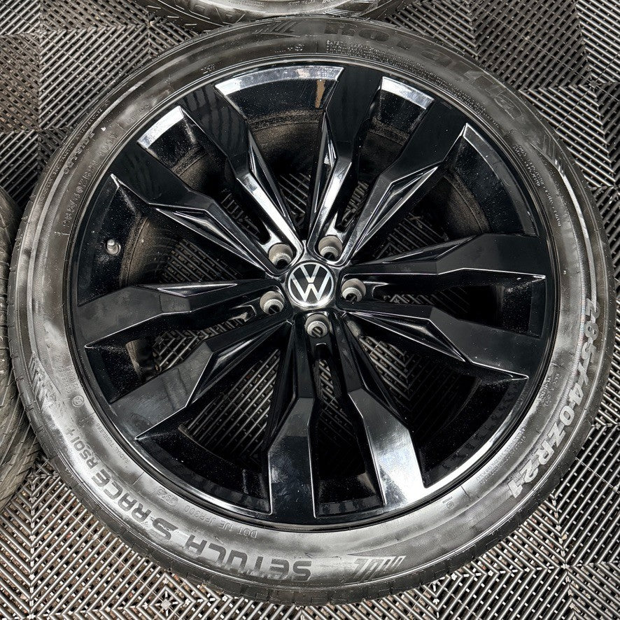 21'' VW Touareg Suzuka Black R Line Alloy Wheels Tyres Q7 760601025D Genuine