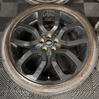 22" GENUINE RANGE ROVER SPORT LAND DISCOVERY BLACK WHEELS TYRES ALLOYS 5004
