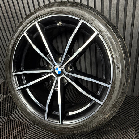 1X 19" GENUINE BMW 3 SERIES 791 M SPORT 4 G20 BLACK DC ALLOY WHEEL 8089893 REAR