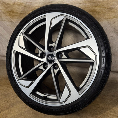 1X 19'' GENUINE AUDI S3 A3 GREY DC TRAPEZOID ALLOY WHEEL TYRE 8Y0601025R