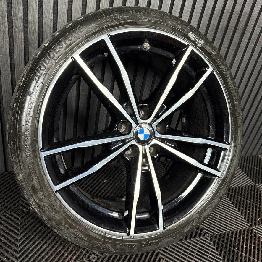 1X 19" GENUINE BMW 3 SERIES 791 M SPORT 4 G20 BLACK DC ALLOY WHEEL 8089892 FRONT