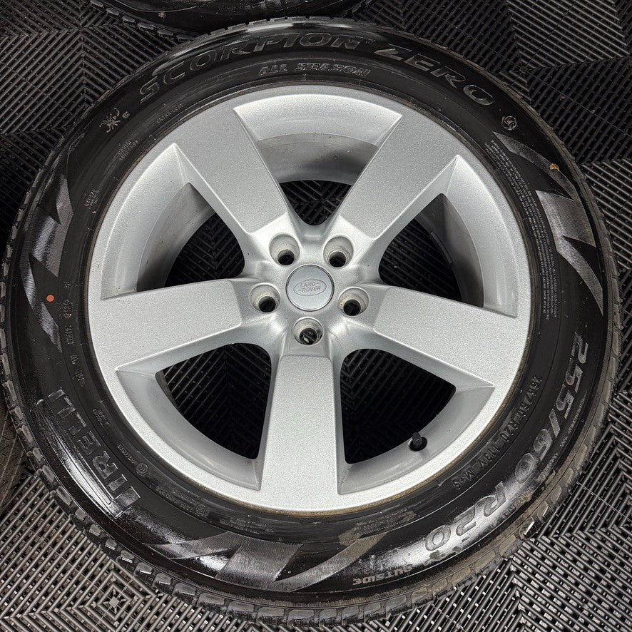 20'' GENUINE LAND ROVER DEFENDER 5 SPOKE SILVER 5098 ALLOY WHEELS TYRES ALLOYS