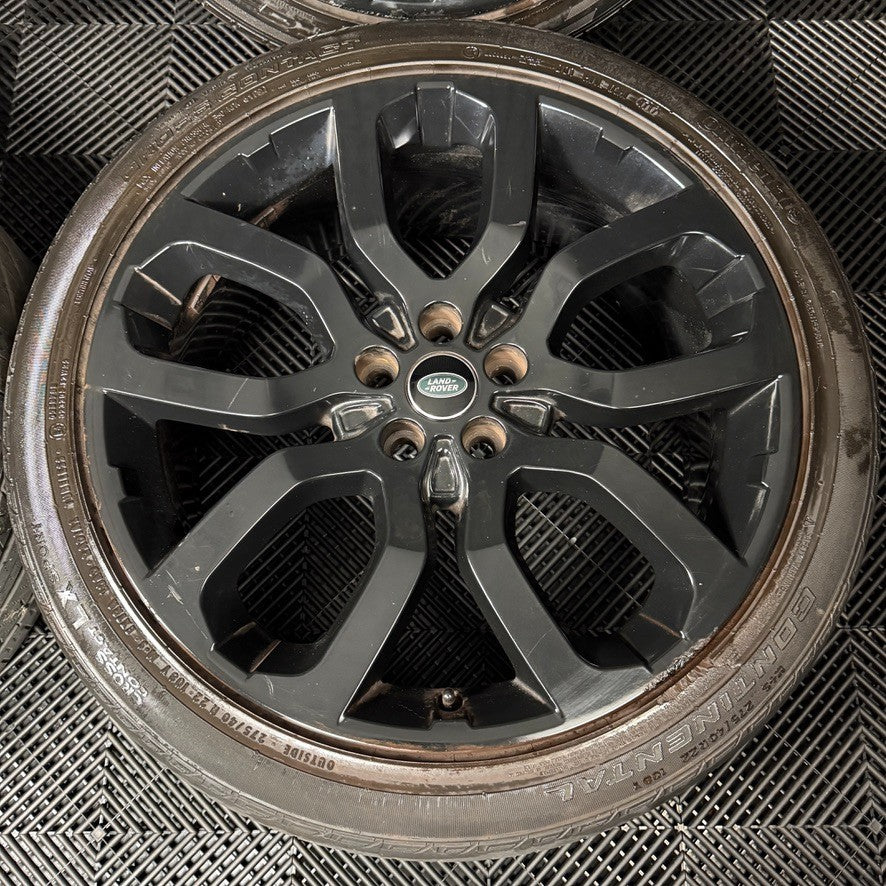 22" GENUINE RANGE ROVER SPORT LAND DISCOVERY BLACK WHEELS TYRES ALLOYS 5004