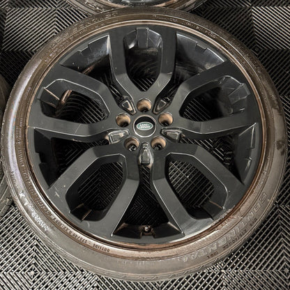 22" GENUINE RANGE ROVER SPORT LAND DISCOVERY BLACK WHEELS TYRES ALLOYS 5004