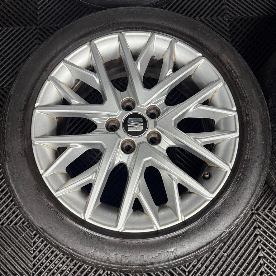 16'' GENUINE SEAT IBIZA 6F NEW MODEL ALLOY WHEELS TYRES 6F0601025M 5X100