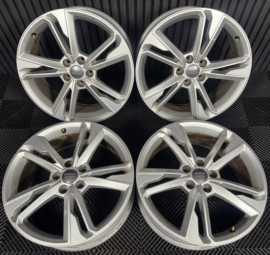 19'' GENUINE AUDI Q3 S LINE 5 DOUBLE SPOKE ALLOY WHEELS ALLOYS 83A601025M