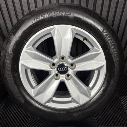 15'' GENUINE AUDI A1 5 SPOKE ALLOY WHEELS ALLOYS TYRES 82A601025