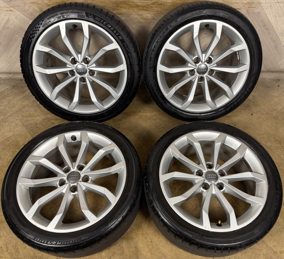 18'' GENUINE AUDI A4 S LINE SILVER B8 B9 ALLOY WHEELS ALLOYS TYRES 8W0601025H