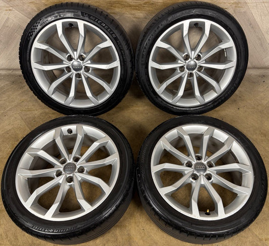 18'' GENUINE AUDI A4 S LINE SILVER B8 B9 ALLOY WHEELS ALLOYS TYRES 8W0601025H