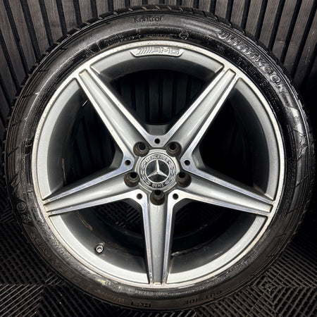 18'' Mercedes AMG C Class W205 Grey DC 5 Spoke Alloy Wheels Tyres Alloys Genuine