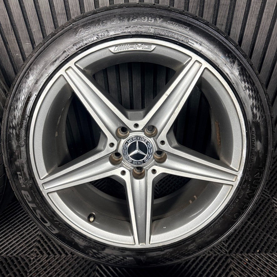 18'' Mercedes AMG C Class W205 Grey DC 5 Spoke Alloy Wheels Tyres Alloys Genuine