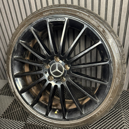 1X 19" GENUINE MERCEDES A CLASS CLA A35 BLACK ALLOY WHEEL TYRE W176 A1764010502