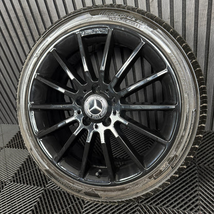 1X 18'' GENUINE AMG MERCEDES A CLASS CLA W176 BLACK ALLOY WHEEL TYRE A1764010200