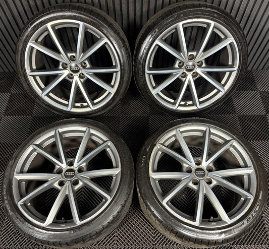 19'' GENUINE AUDI A4 S LINE GREY DC B8 B9 ALLOY WHEELS ALLOYS TYRES 8W0601025AS