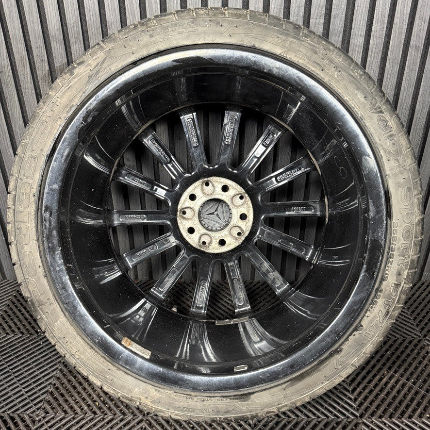1X 19" GENUINE AMG MERCEDES C CLASS BLACK DC ALLOY WHEEL W205 REAR A2054011400