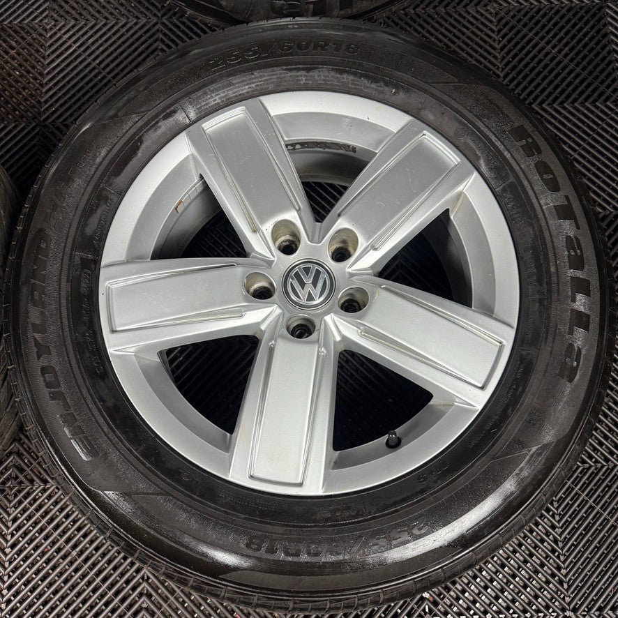 18" GENUINE VW AMAROK MANAUS 5 SPOKE SILVER ALLOY WHEELS TYRES ALLOYS 2H6601025B