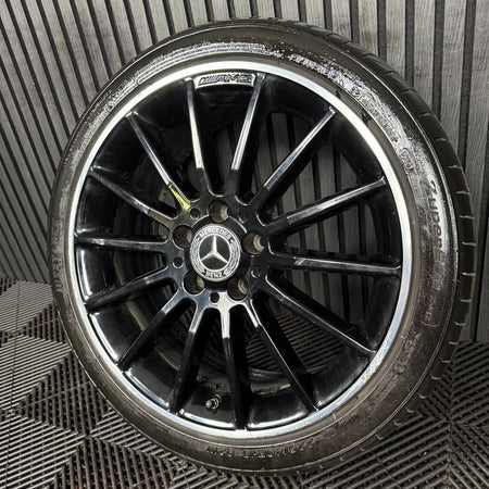 1X 18'' GENUINE AMG MERCEDES A CLASS CLA W176 BLACK ALLOY WHEEL TYRE A1764010200