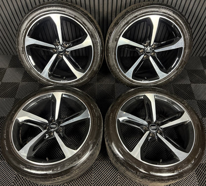21'' GENUINE AUDI Q7 S LINE RS BLACK DC ALLOY WHEELS ALLOYS TYRES 4M0601025AA