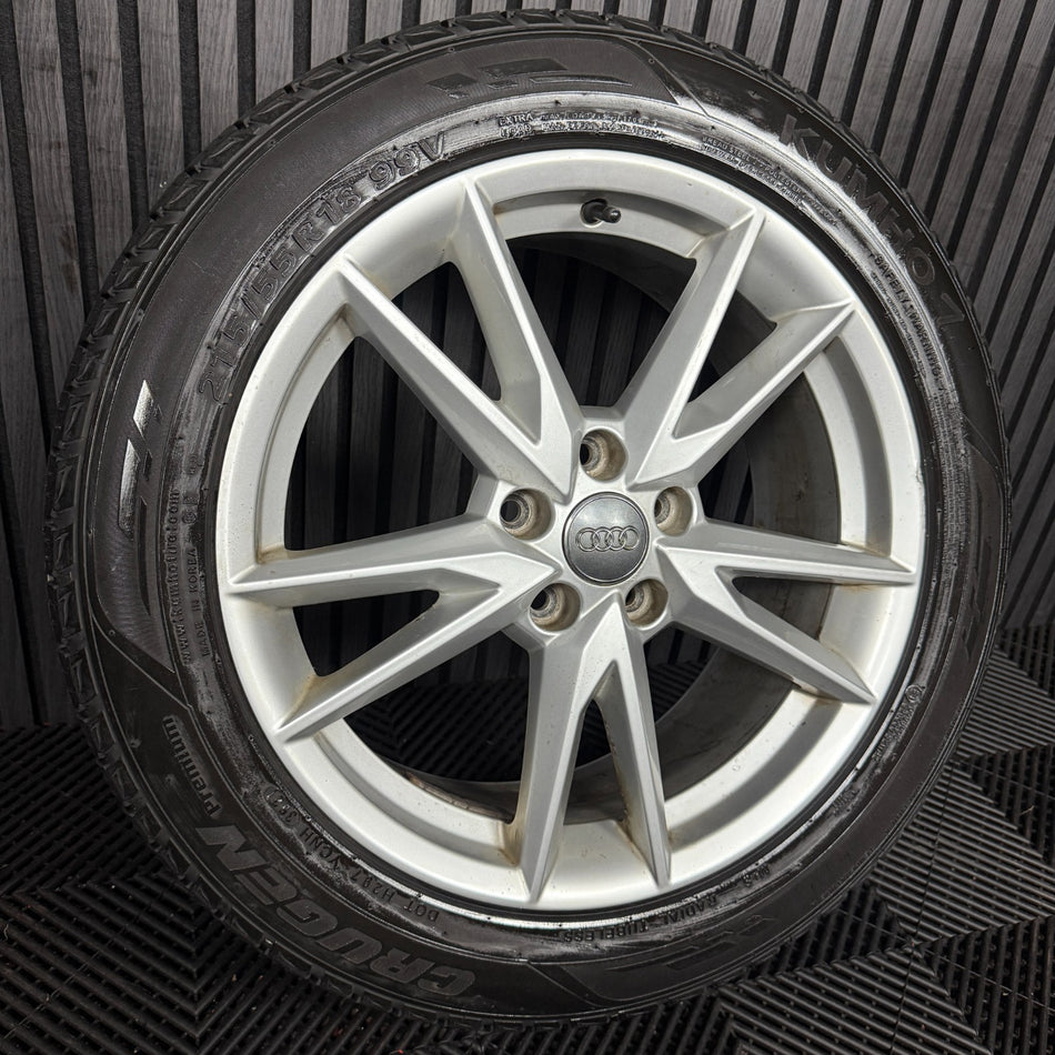 1X 18'' GENUINE AUDI Q2 S LINE 5 DOUBLE SPOKE ALLOY WHEEL TYRE 81A601025F