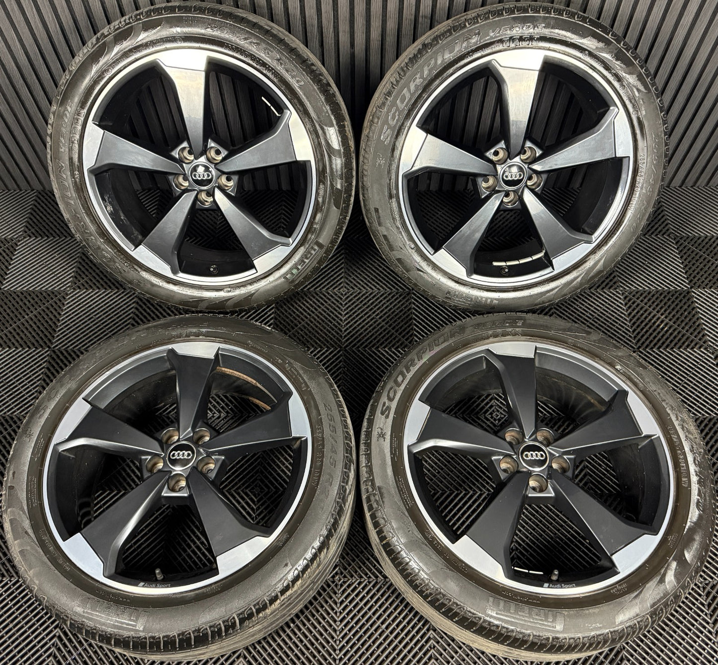 20'' GENUINE AUDI Q5 S LINE ROTOR BLACK EDITION ALLOY WHEELS TYRES 80A601025AQ