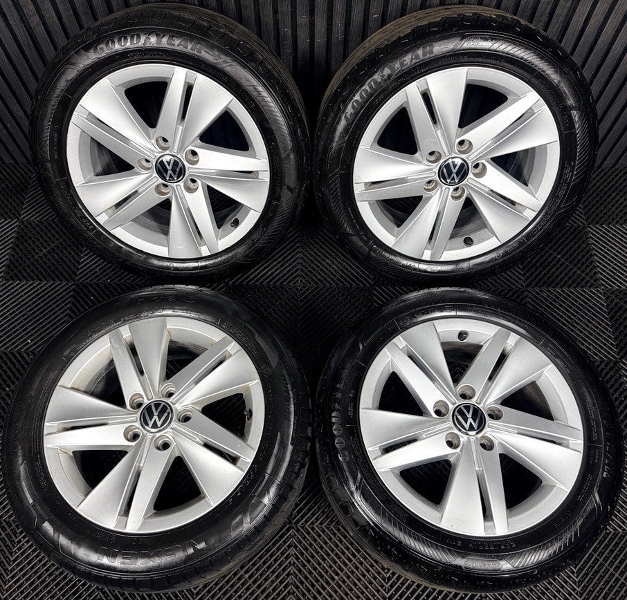 16’’ VW Golf Mk8 Norfolk Mk7 Mk6 Alloy Wheels Tyres 5H0601025 Genuine