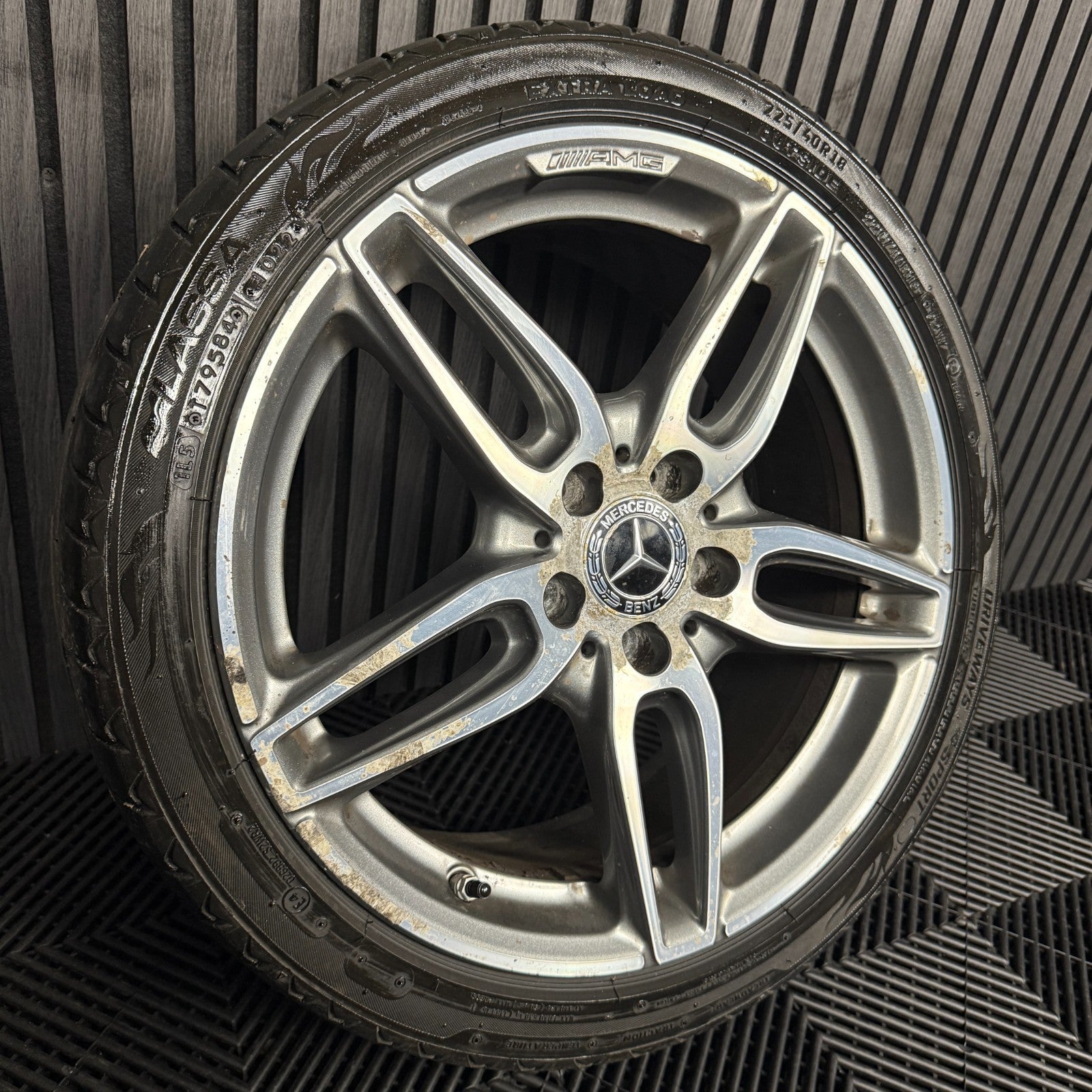1X 18'' GENUINE AMG MERCEDES A B CLASS CLA GREY DC ALLOY WHEEL TYRE A1764010700