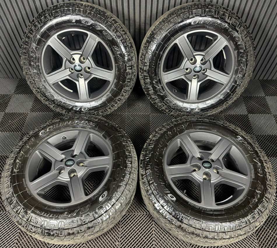 18'' GENUINE LAND ROVER DEFENDER 5 SPOKE 5094 GREY ALLOY WHEELS TYRES ALLOYS