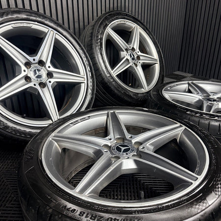18'' Mercedes AMG C Class W205 Grey DC 5 Spoke Alloy Wheels Tyres Alloys Genuine