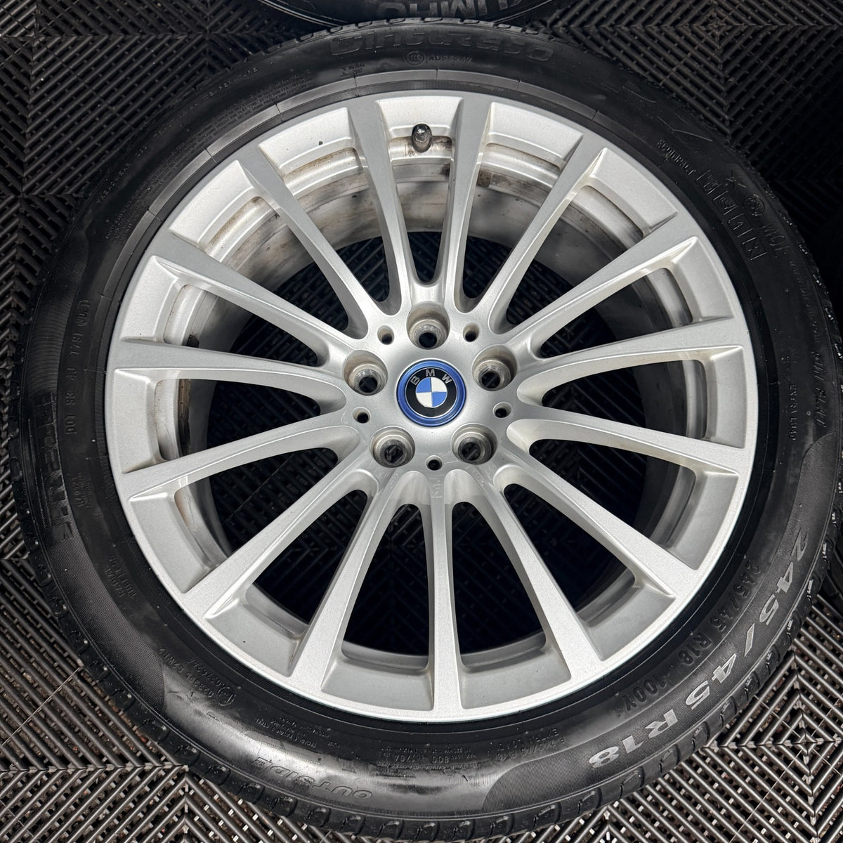 18" Bmw 5 Series 619 Silver Multispoke G30 G31 Alloy Wheel Tyres 6861224 Genuine