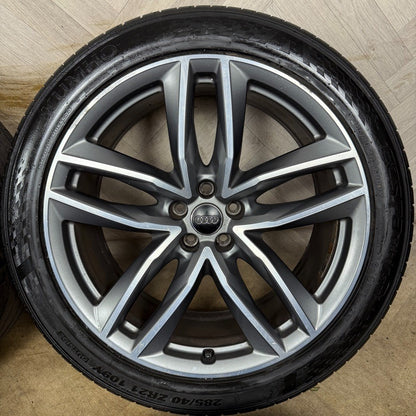 21'' GENUINE AUDI Q7 S LINE RS GREY DC ALLOY WHEELS ALLOYS TYRES 4M0601025S