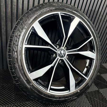 1X 20'' VW Tiguan Misano R Line 5NA601025AH Black DC Alloy Tyre Wheel Genuine