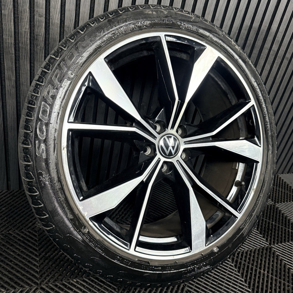 1X 20'' VW Tiguan Misano R Line 5NA601025AH Black DC Alloy Tyre Wheel Genuine