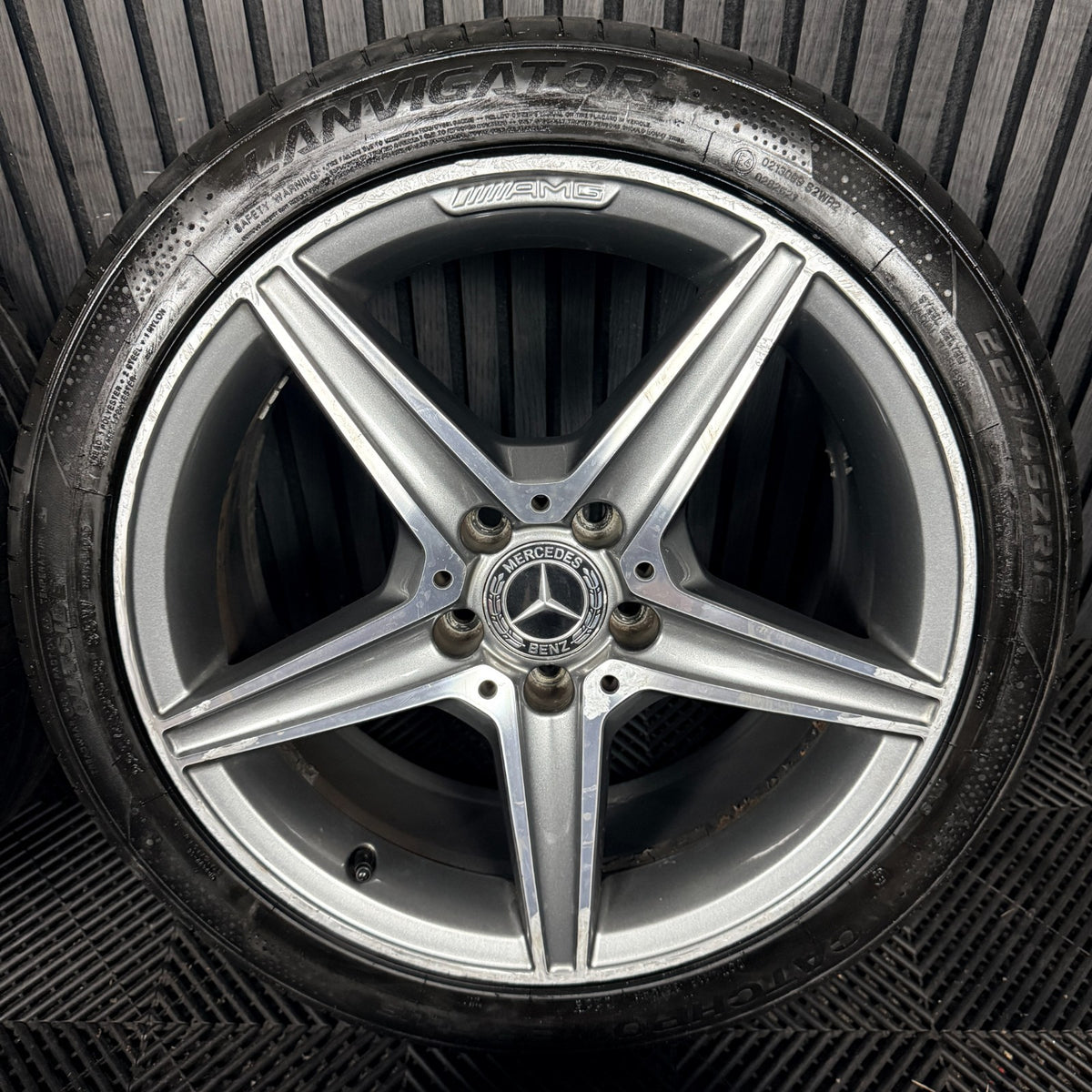 18'' Mercedes AMG C Class W205 Grey DC 5 Spoke Alloy Wheels Tyres Alloys Genuine