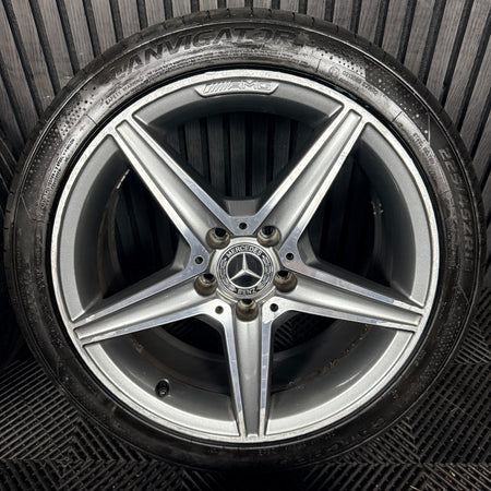 18'' Mercedes AMG C Class W205 Grey DC 5 Spoke Alloy Wheels Tyres Alloys Genuine