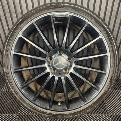 1X 19" GENUINE MERCEDES A CLASS CLA A35 BLACK ALLOY WHEEL TYRE W176 A1764010502